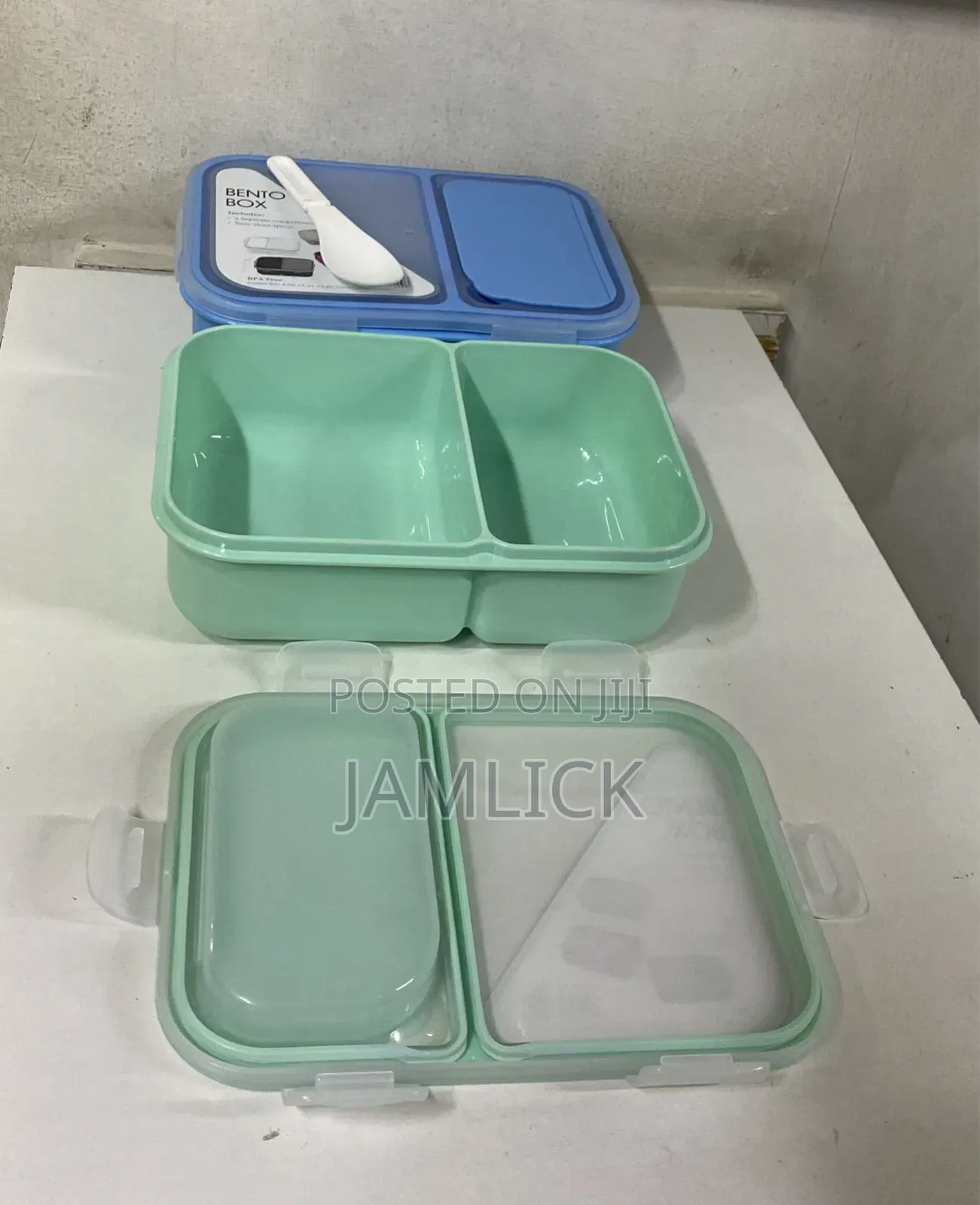 Silicone 2-Compartment Bento Lunch Box With Spoon –Hk