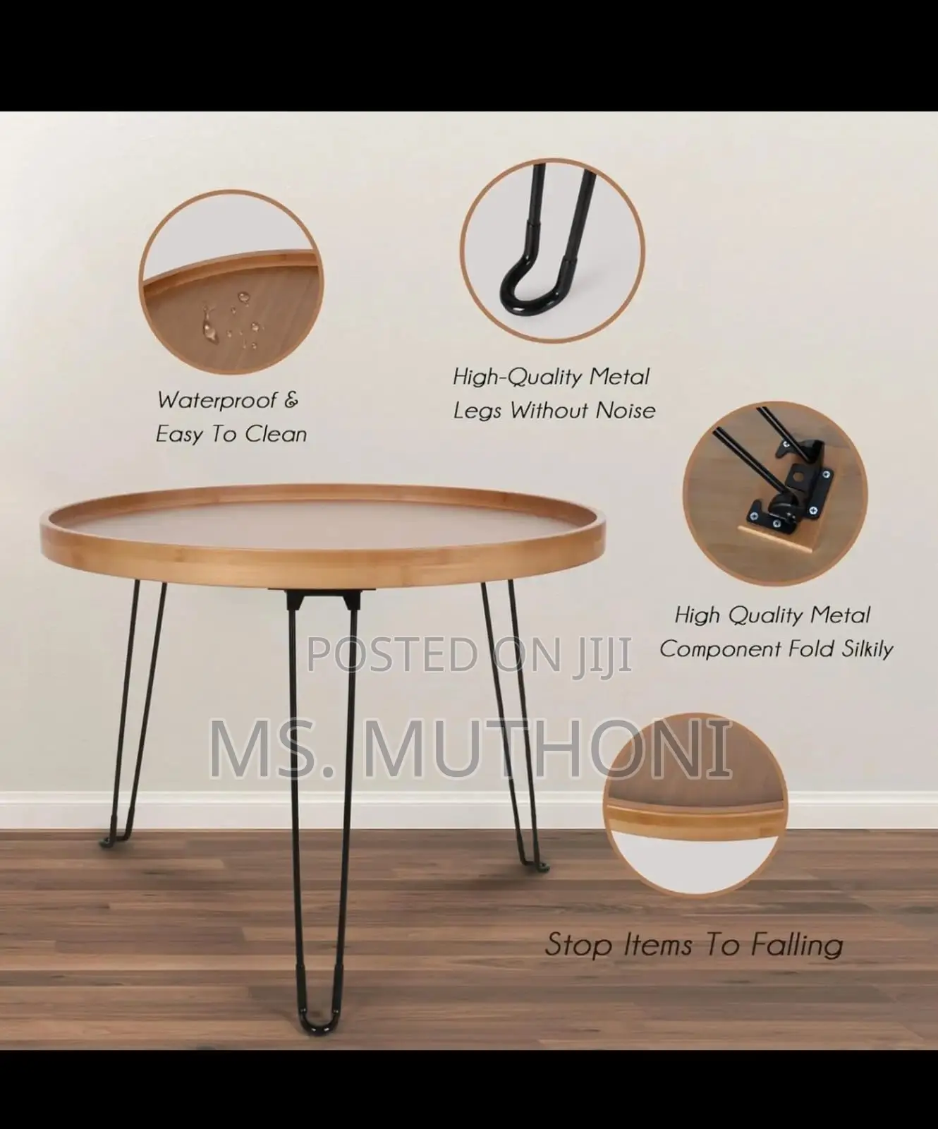 Portable Foldable Round Table (41 Cm )