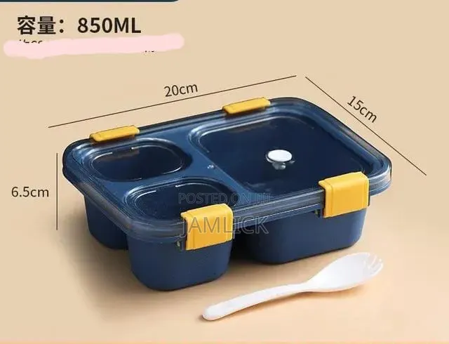 Snap Lock 3-Compartment Bento Lunch Box With Spoon – Hk