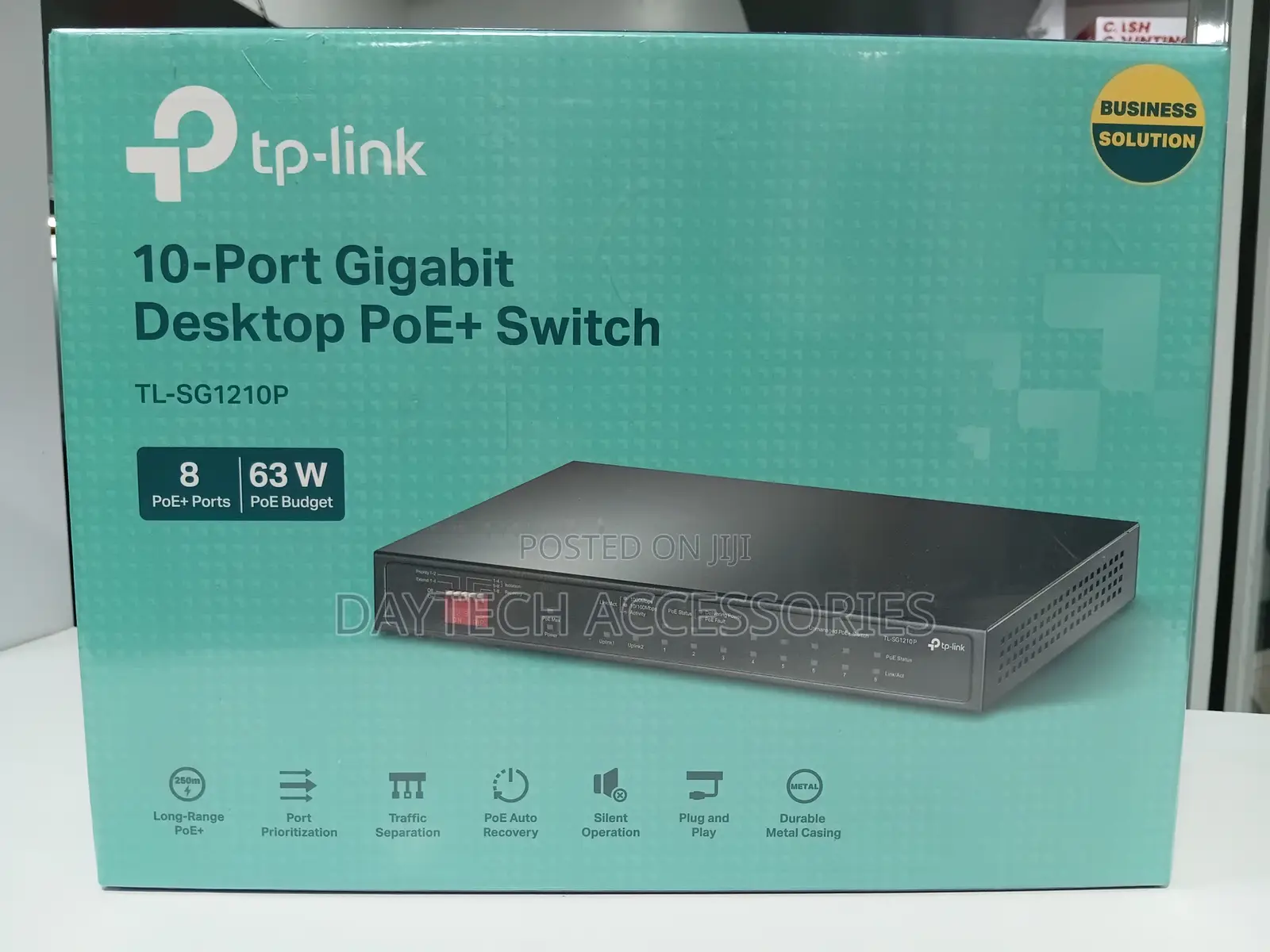 Tp-Link Tl-Sg1210p 10-Port Gigabit Desktop Switch With 8-Port Poe+