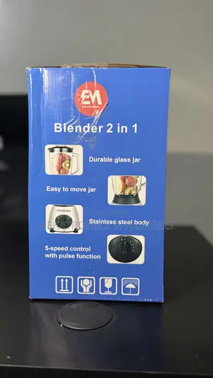 Electromate 1.5l 2 in 1 Blender With Glass Jar