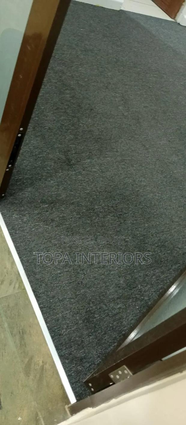 Coal Grey Office Floor Wall to Wall Carpets Installation