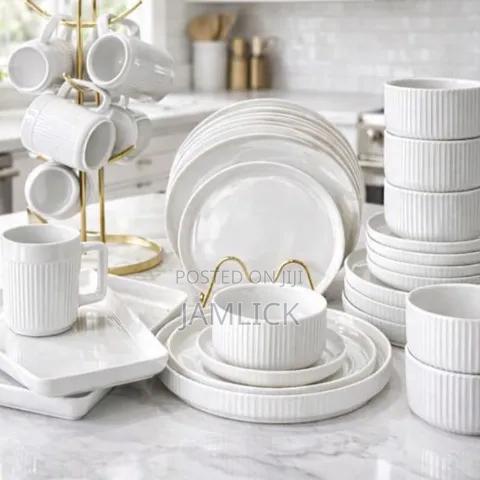 32pcs Matte Stoneware Glossy Finish Dinner Set – Cv - thumbnail 2