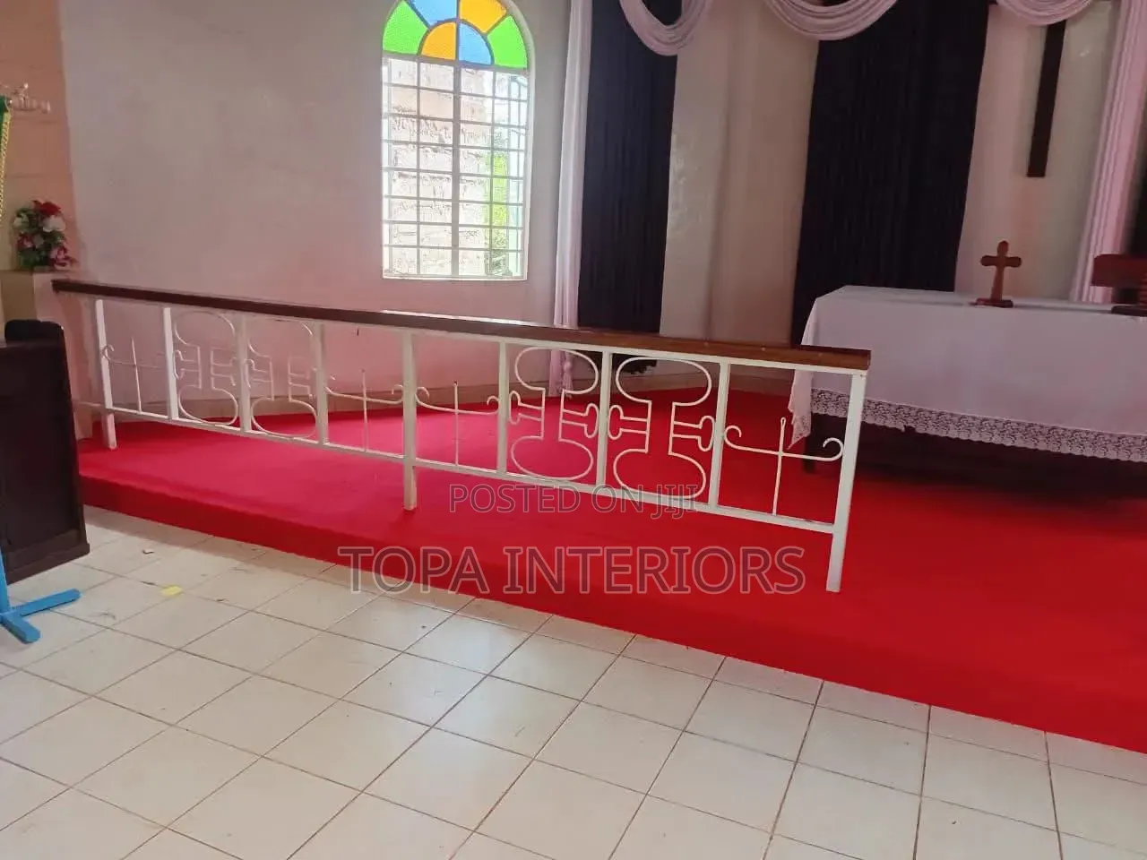 Altar Red Floor Carpets Installation