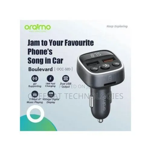 - Oraimo Boulevard Occ-32d Car Charger + Fm Transmitter - 18w Fast