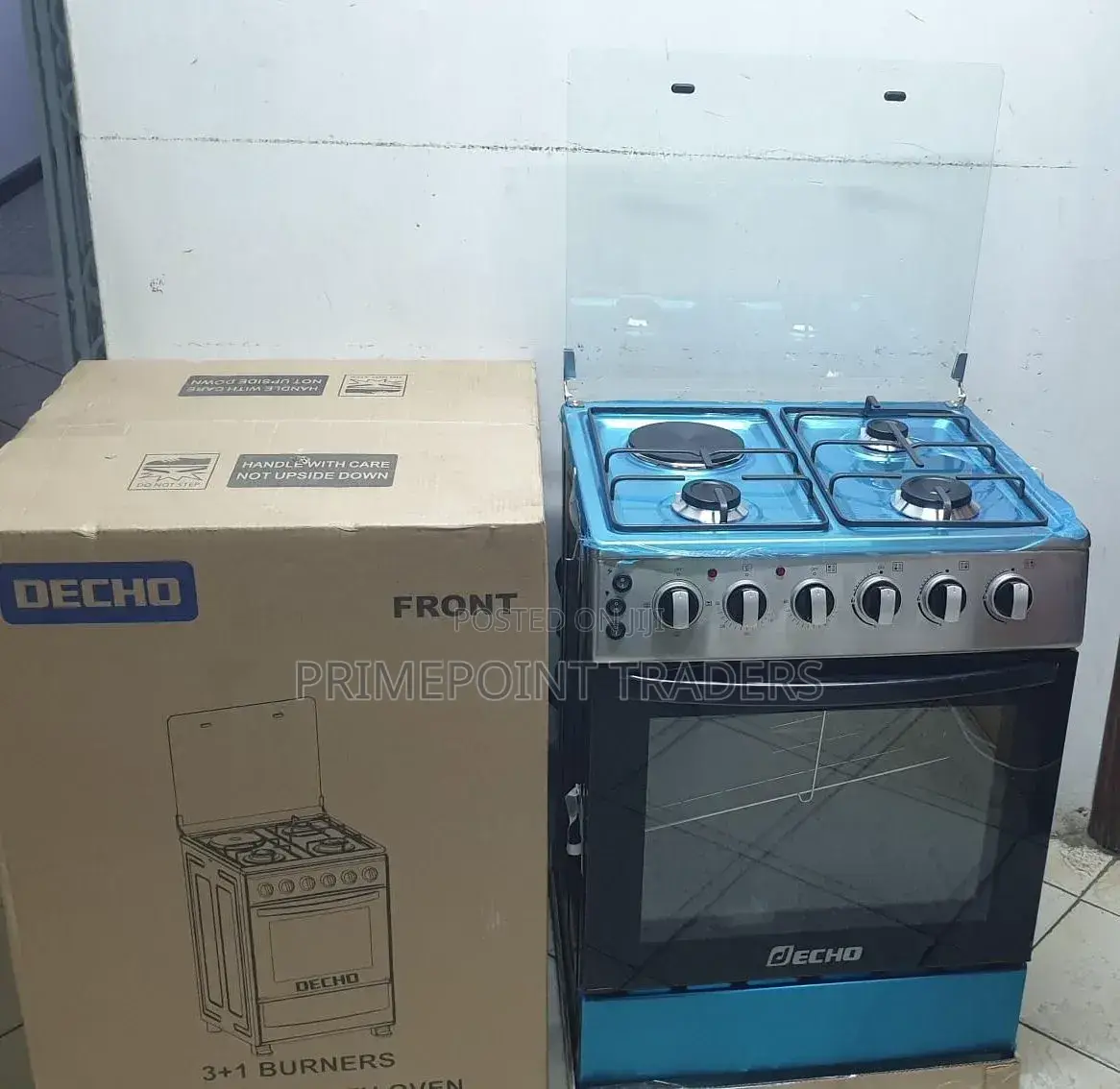 Decho 60×60 Premium Standing Cooker – 3 Gas Burners, 1 Electric Plate