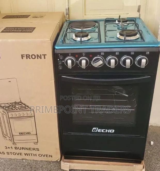 Decho 50×55 Freestanding Cooker – 3 Gas Burners + 1 Electric Plate