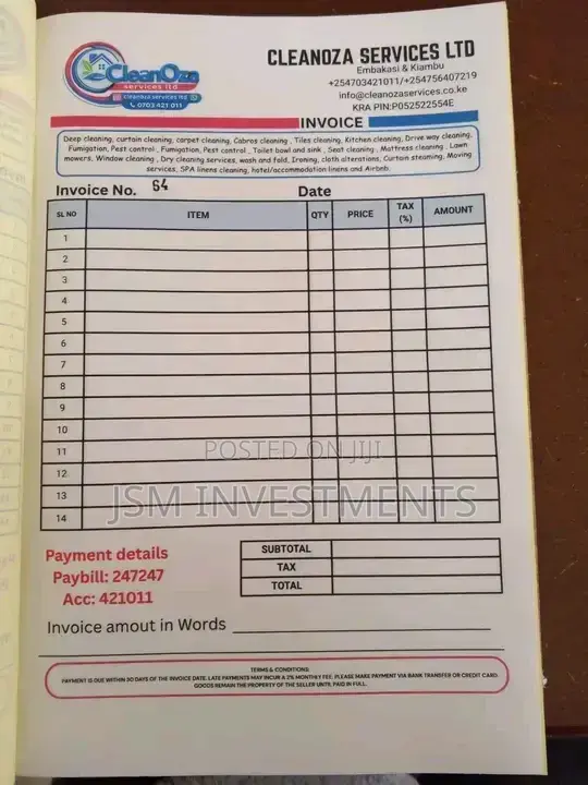 Invoice Books Design and Printing