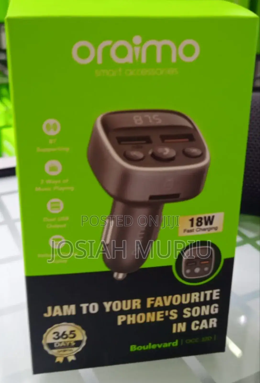 Oraimo Bluetooth Fm Transmitter Car Charger 18w Fast Charging