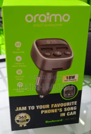 Oraimo Bluetooth Fm Transmitter Car Charger 18w Fast Charging