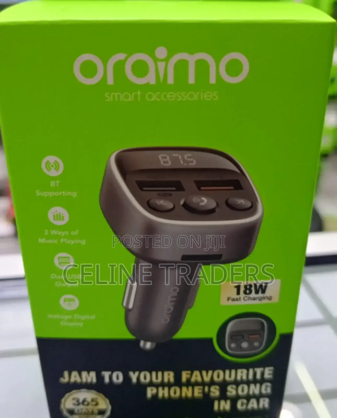Oraimo 18w Fast Charging Bluetooth Car Fm Transmitter