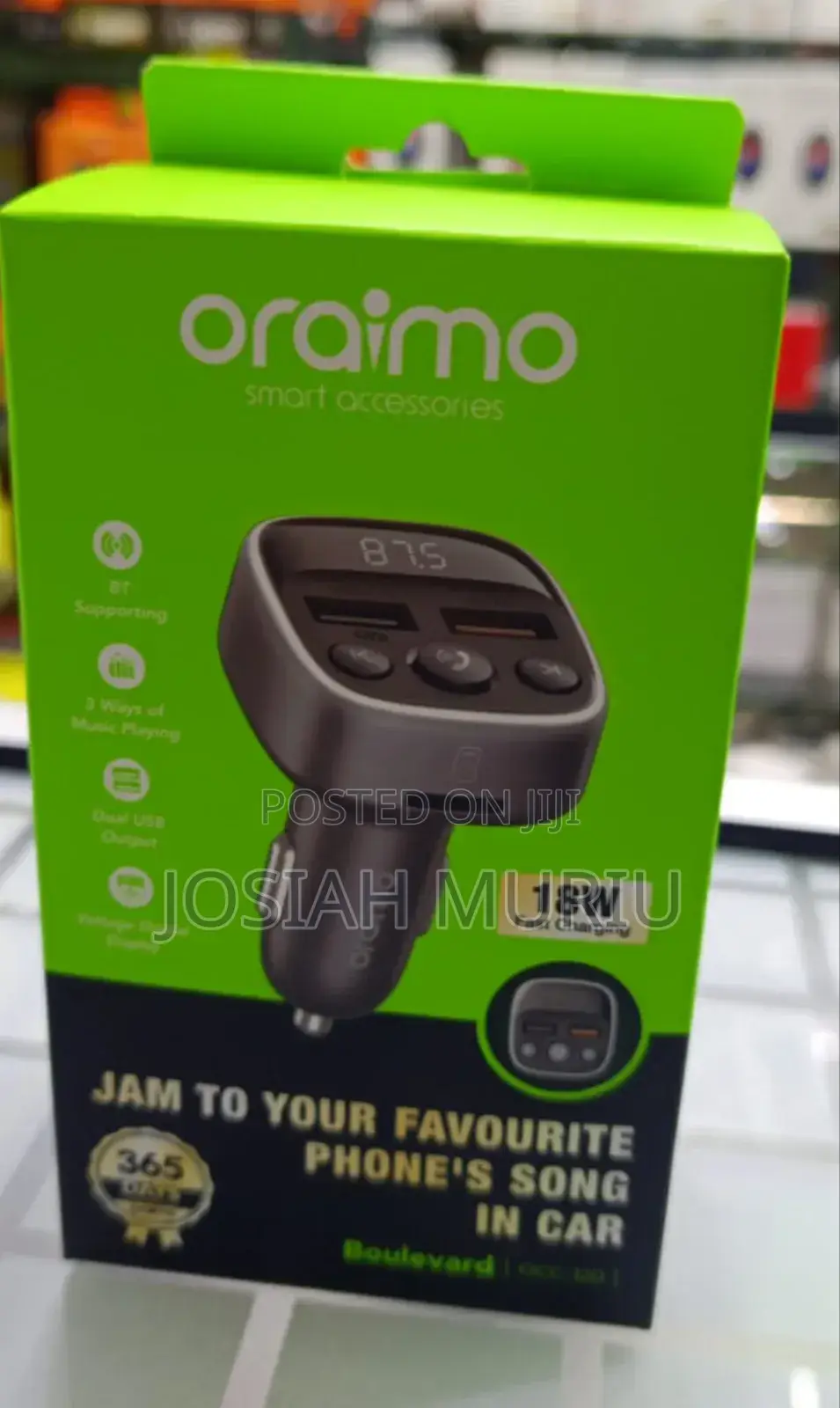 Oraimo Wireless Car Fm Transmitter 18w Usb Fast Charger