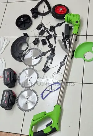 96v Cordless Brush Cutter (Green) – Complete Kit With 24 Blades, Glove