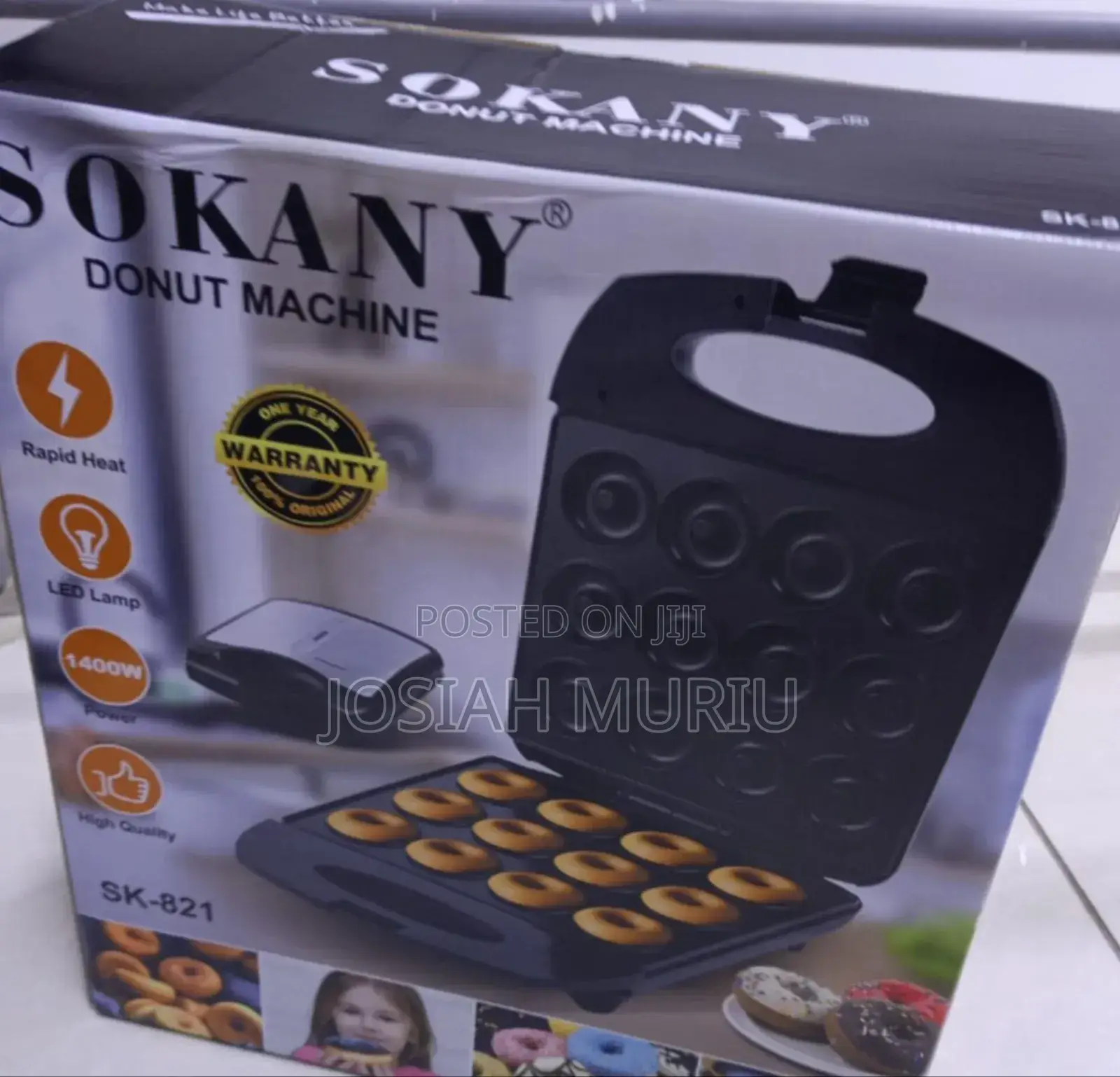 Sokany 1400w Electric Donut Machine With Non-Stick Plates