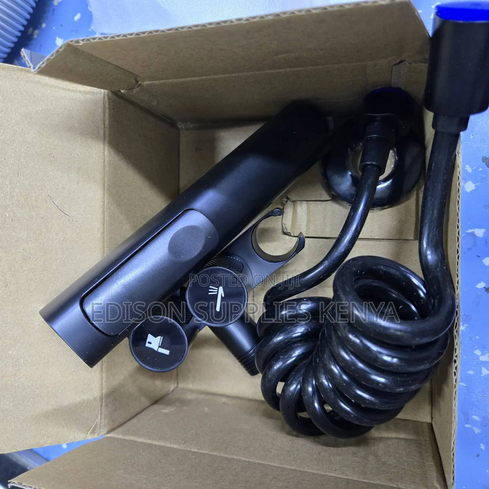 Arabic Shower With Angle Valve Black Shattaf Rubber Coil Flex Bidets