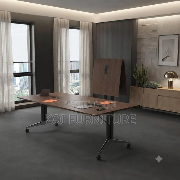 Boardroom Table; 2.4 Meters Long Foldable Institute Boardroom Table - thumbnail 2
