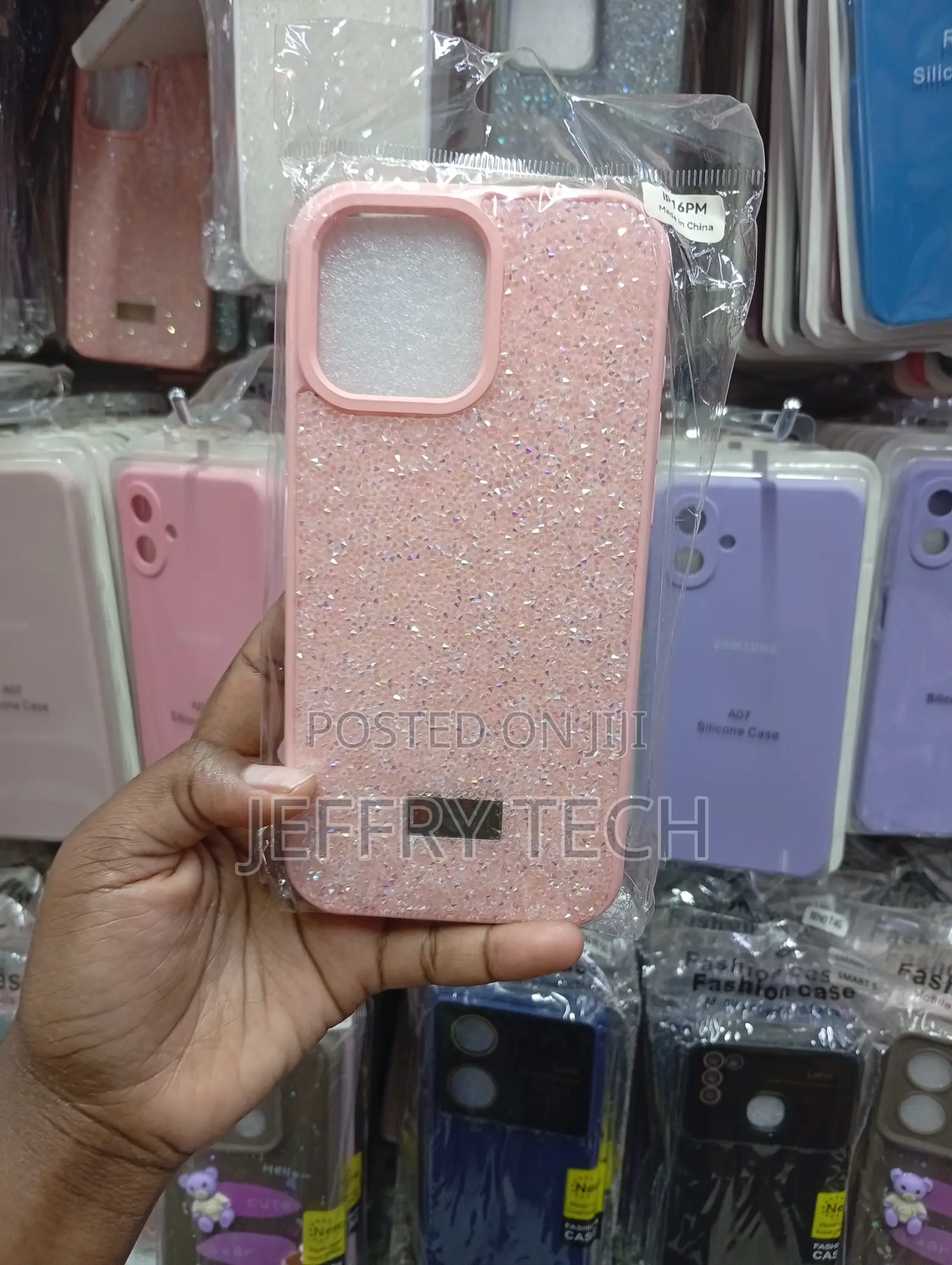 iPhone 16 Pro Pink Luxury Rhinestone Glitter Phone Case