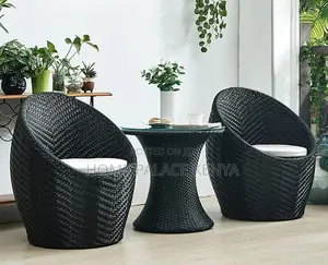 Outdoor Set: Steel Frame Rattan Patio Set
