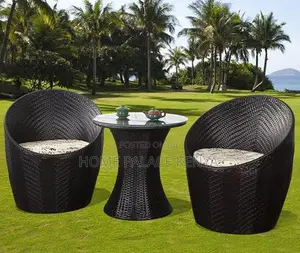 Outdoor Set: Steel Frame Rattan Patio Set