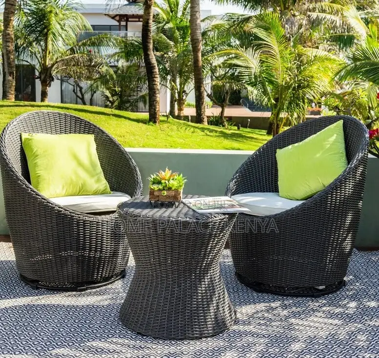 Outdoor Set: Steel Frame Rattan Patio Set