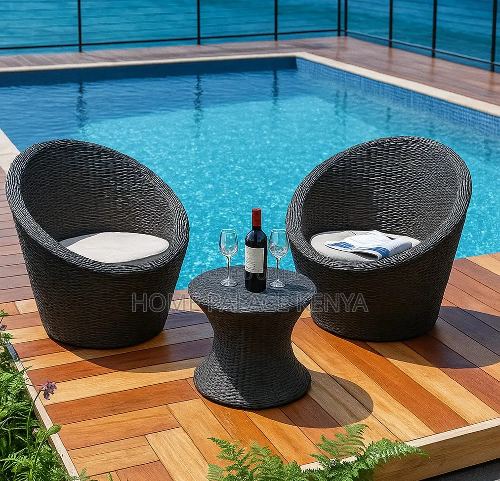 Outdoor Set: Steel Frame Rattan Patio Set