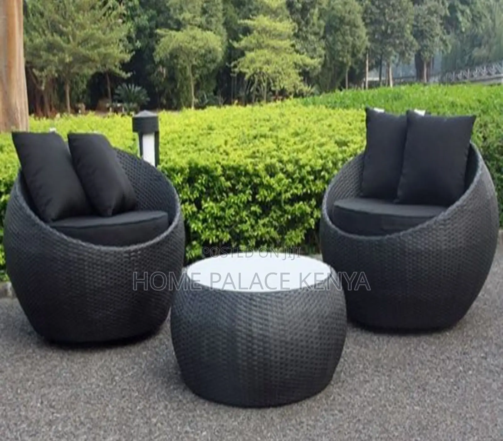 Outdoor Set: Steel Frame Rattan Patio Set