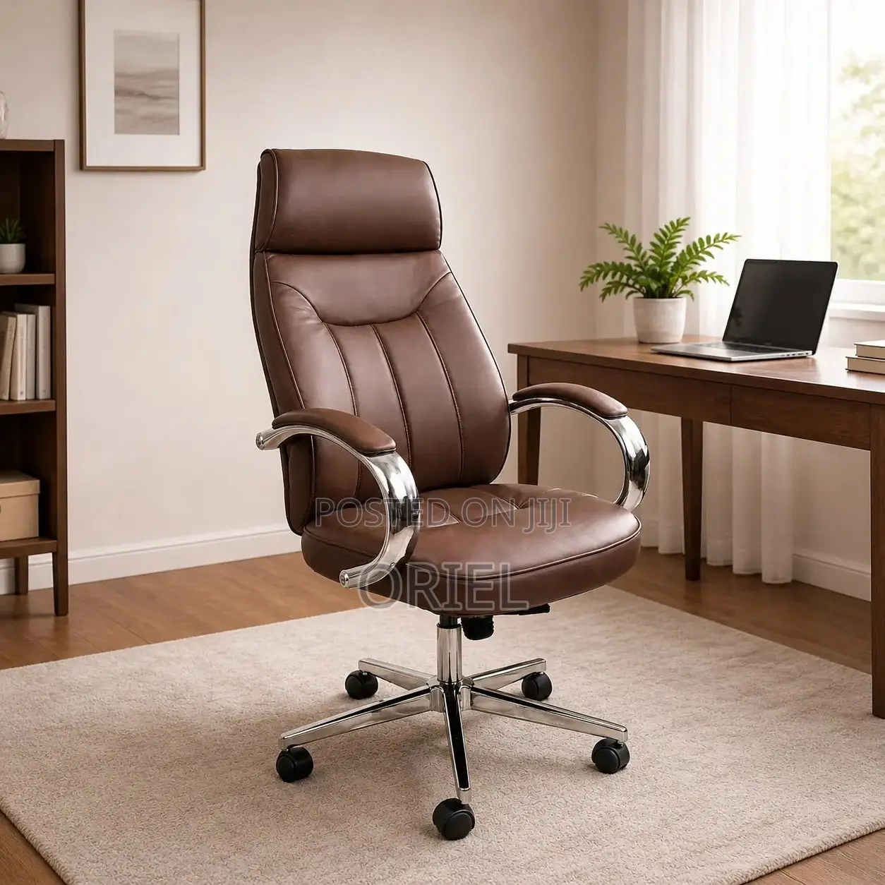 Office Chair : High-Back Brown Office Chair