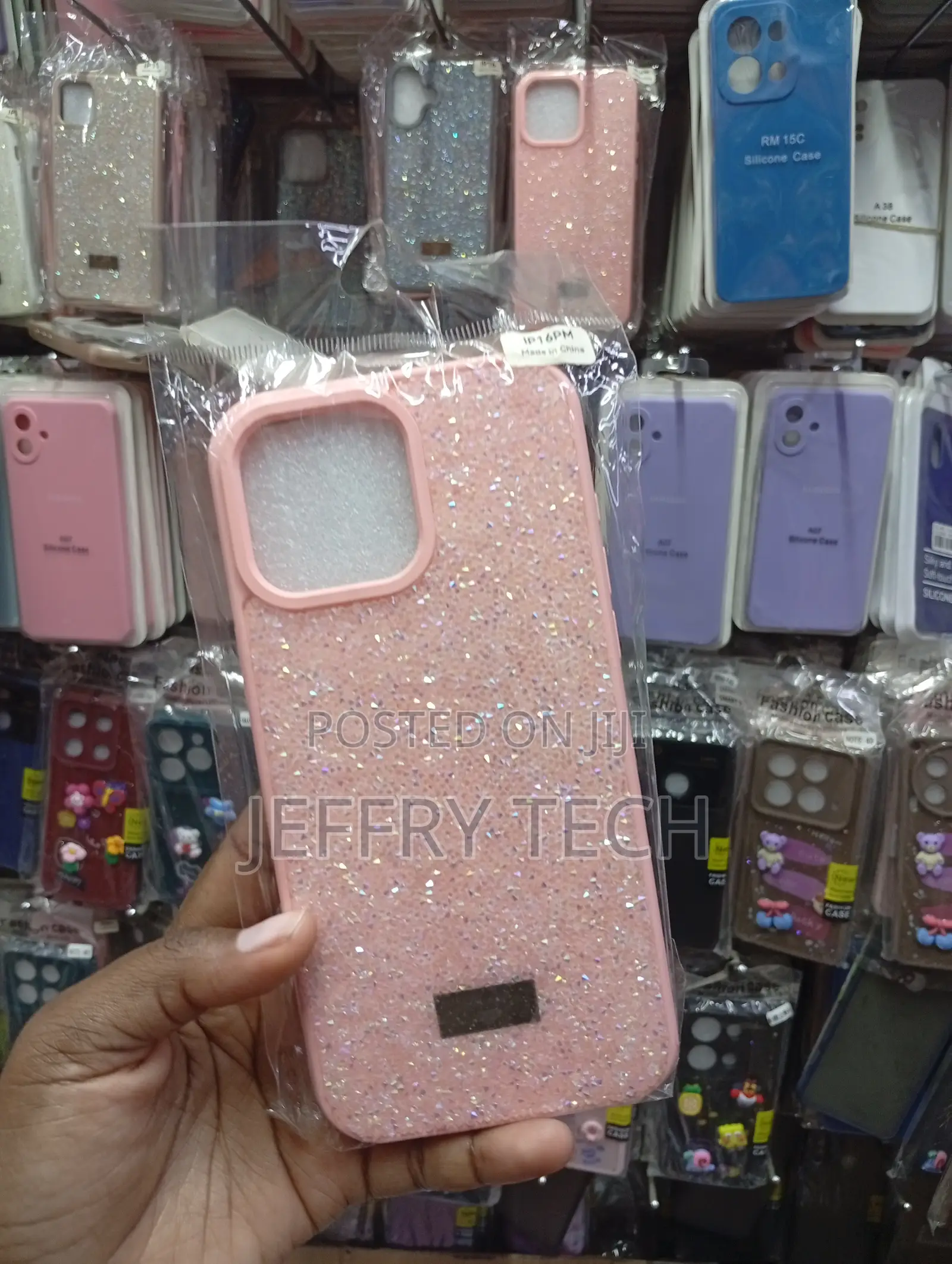 iPhone 16 Pro Phone Case- Sparkling, Pink, Liquid-Glitter