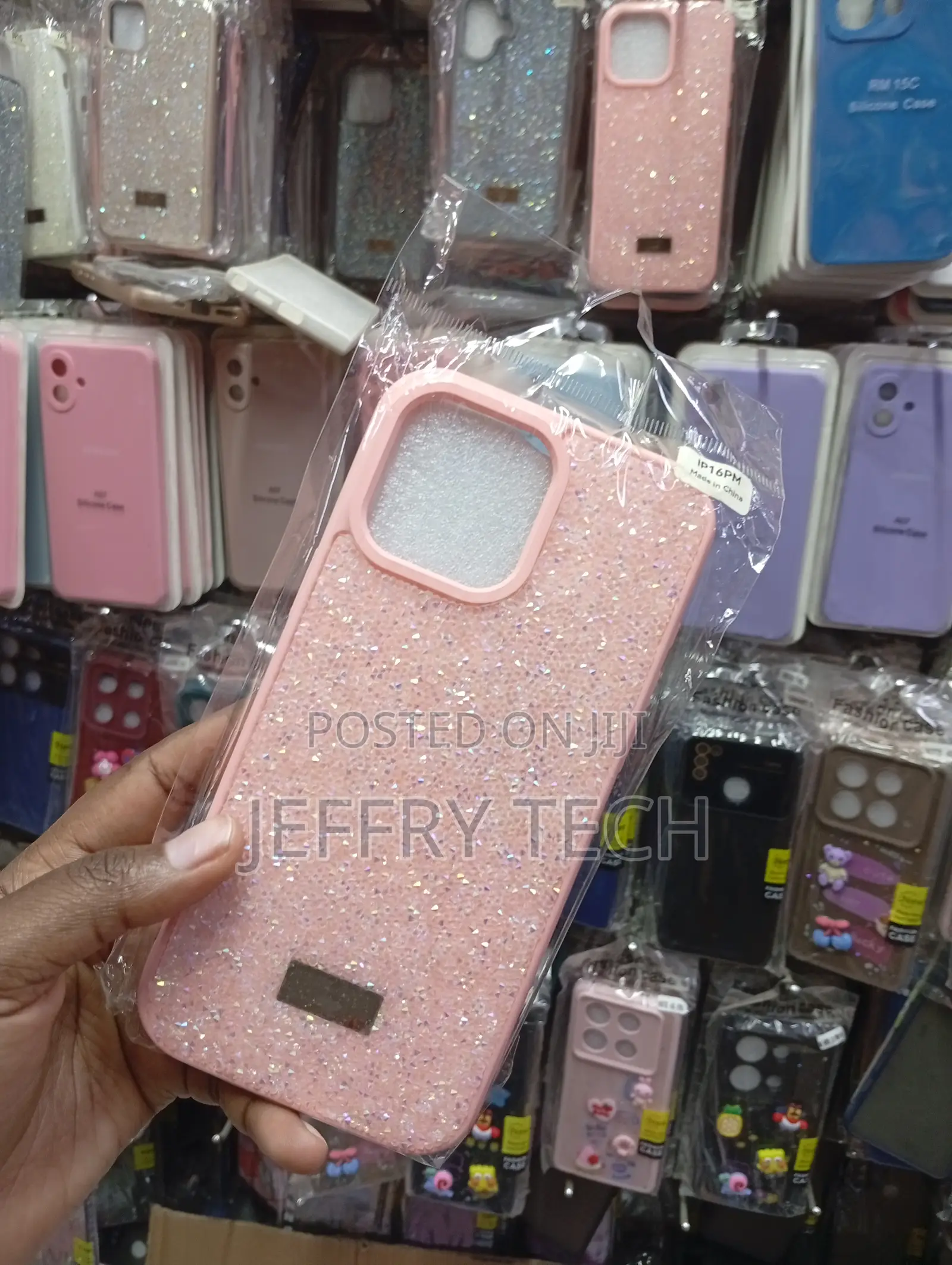 iPhone 16 Pro Phone Case- Sparkling, Pink, Liquid-Glitter