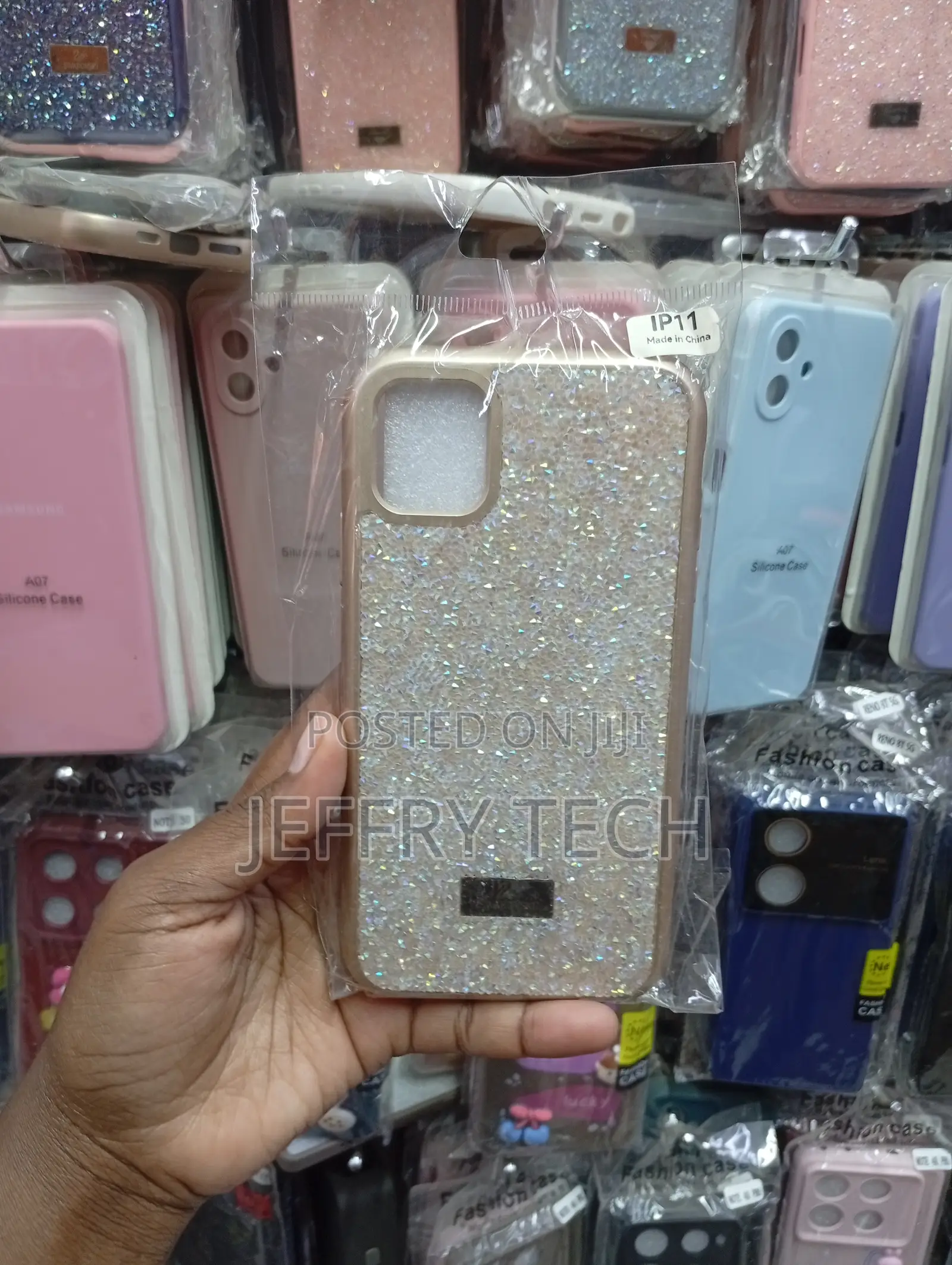 iPhone 11 Case Fully Covered in Shimmering Gold and Silver Glitter