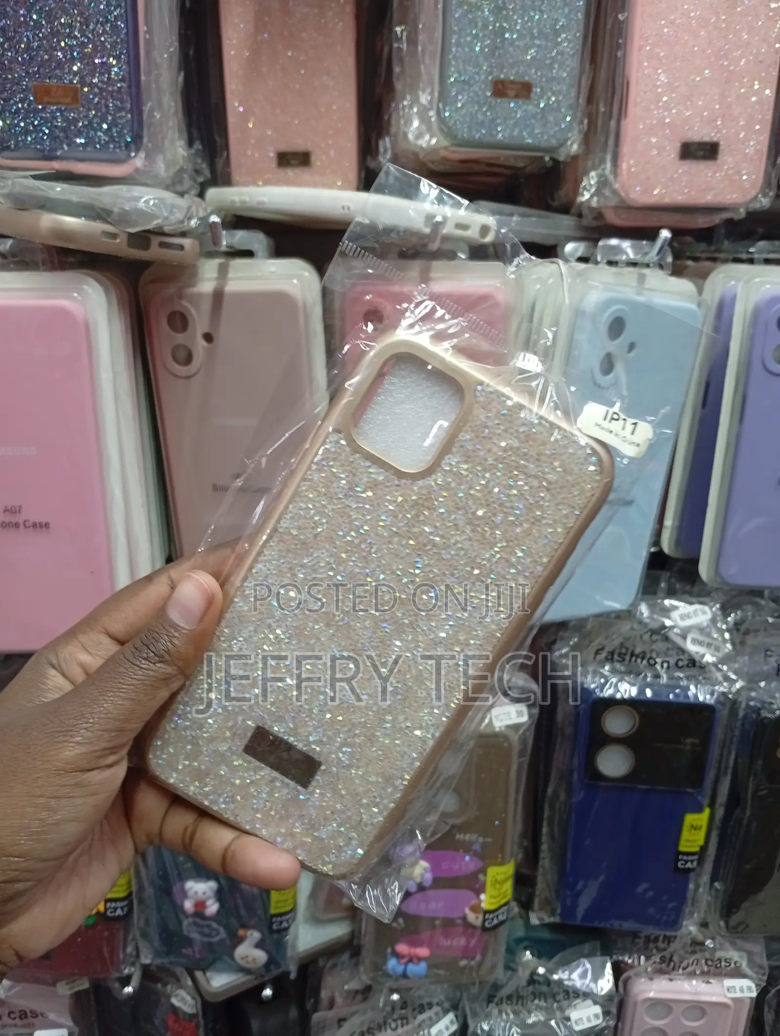 iPhone 11 Case Fully Covered in Shimmering Gold and Silver Glitter
