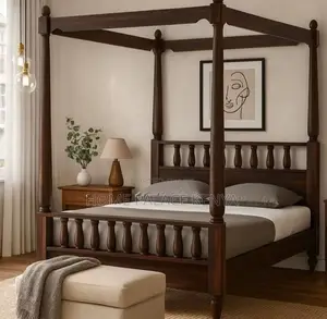 Wooden Bed: Four Corner Poster King Bed