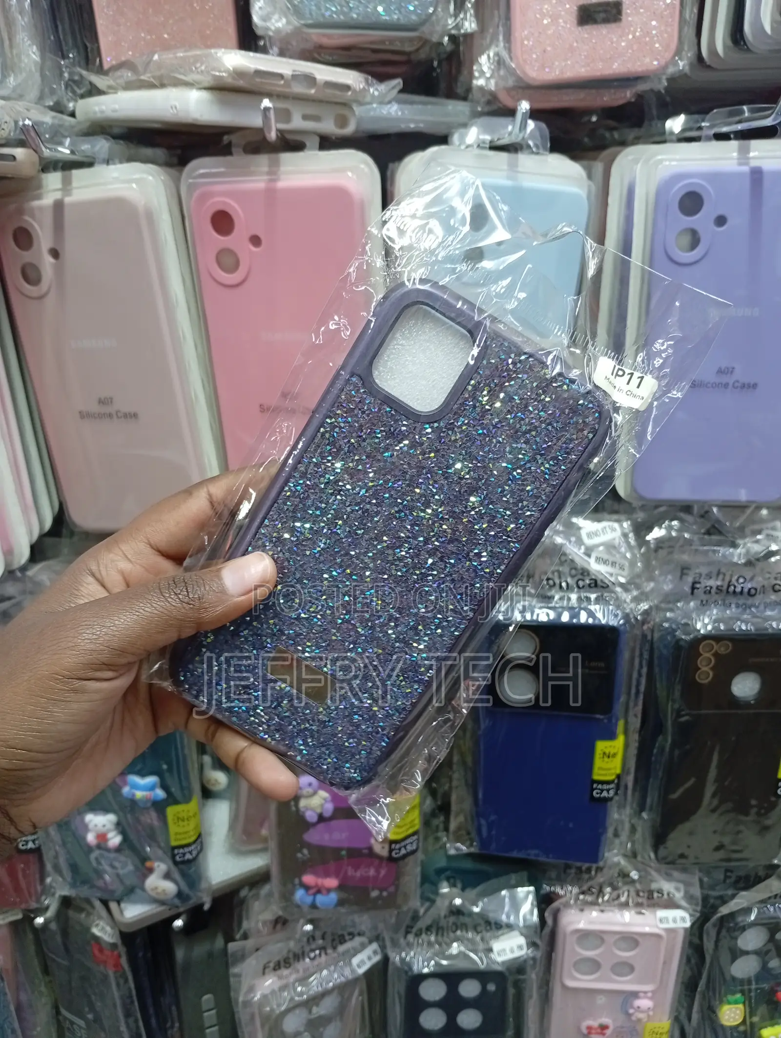 iPhone 11 Pro, Shimmering Dark Blue Crystals Cover