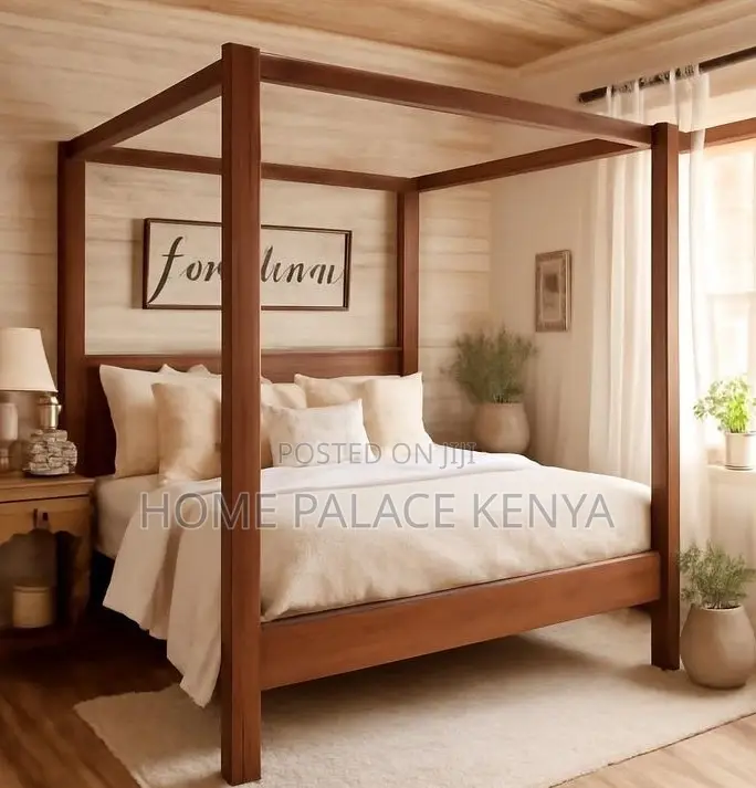 Wooden Bed: Four Corner Poster King Bed