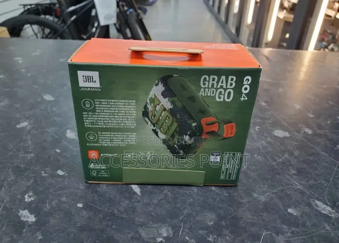 JBL Go 4 Original Waterproof Bluetooth Speaker, Big Bass, 7hr Play