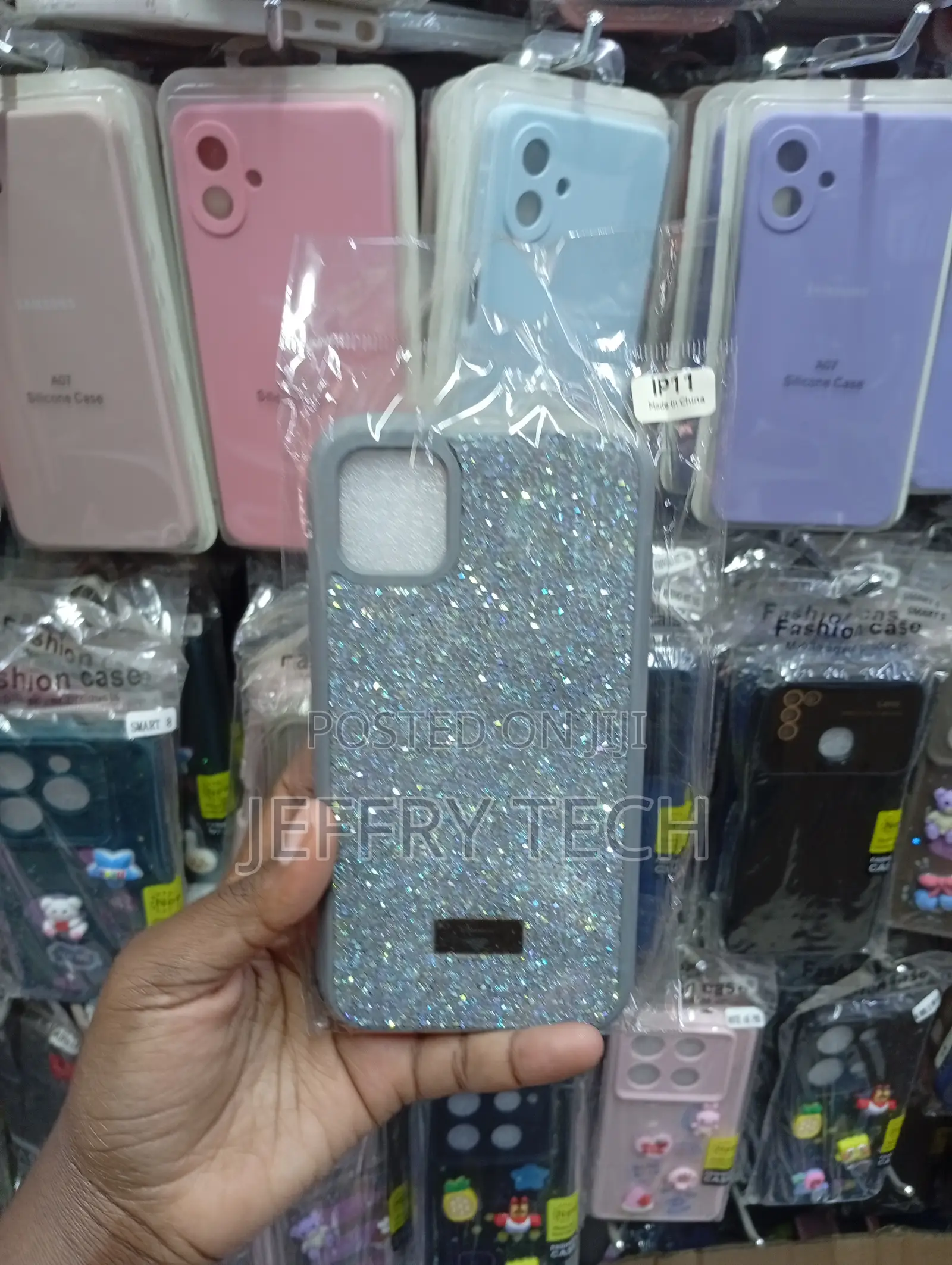 iPhone 11,Gray, High-Density, Crystal-Covered Case