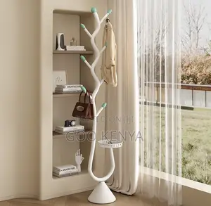 Home Hanger; Elegant Freestanding Coat Rack With Storage Tray