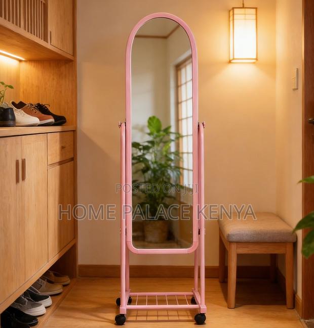 Dressing Mirror: Pink Dressing Corner Mirror for Girls - main view
