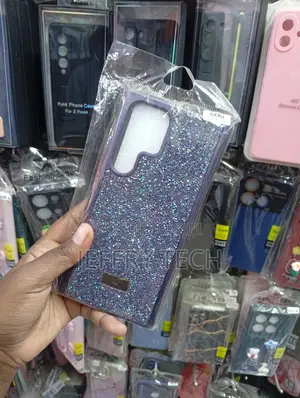 Sgs23 Ultra Purple Glitter and Stone-Studded Protective Phone Case