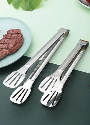 Food Tongs Metallic Stainless Steel