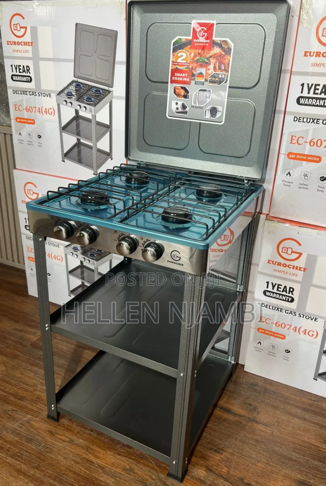 Eurochef Full Gas Standing Cooker With Shelves