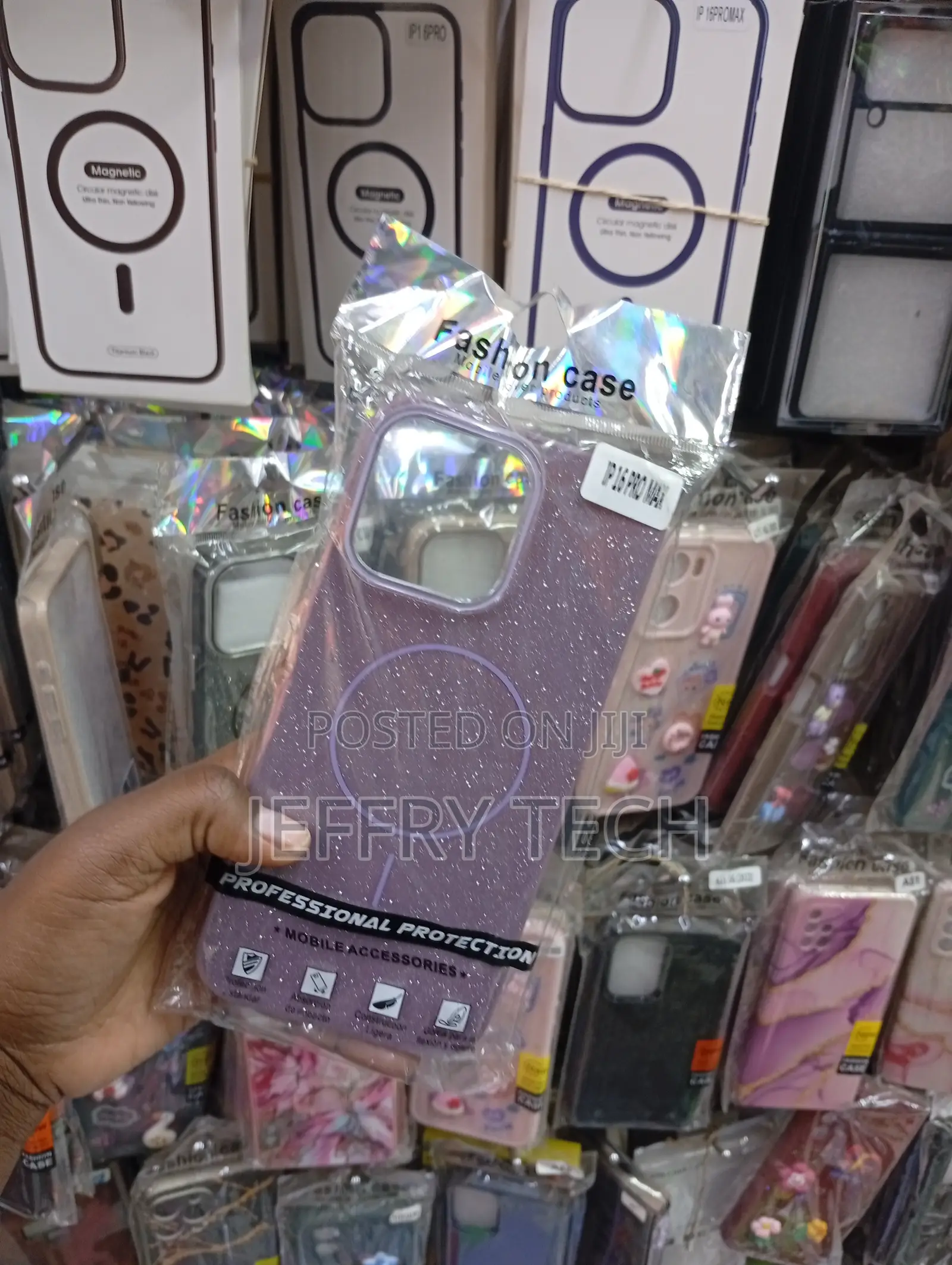 iPhone 16 Pro Max,Purple, Glittery Magsafe Phone Case