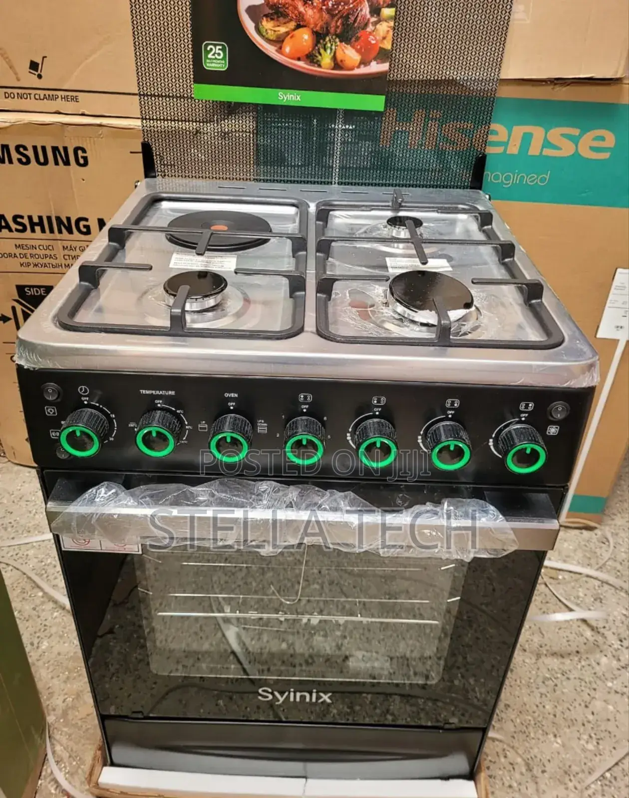 60by60 Syinix 3+1 Standing Cooker 
With Electric Oven