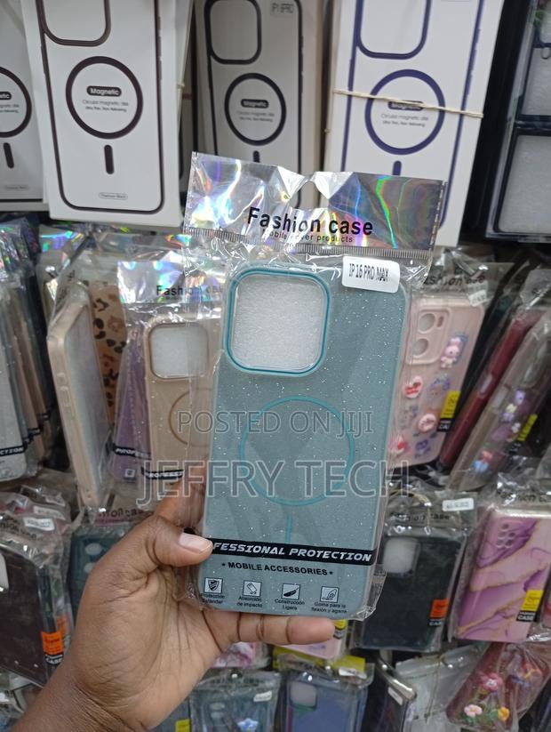 iPhone 16 Pro Max, Teal-Colored, Sparkly Glitter Smartphone Case