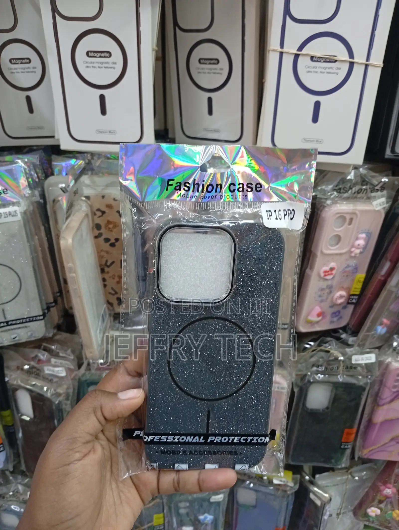 iPhone 16 Pro, Featuring a Sparkly Black Glitter Finish Cover