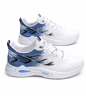 White Blue Lightweight Men's Sports Sneakers