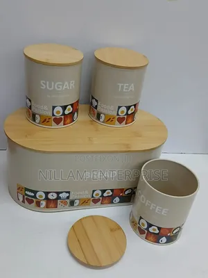 Unique and Elegant Bread Storage Bin With 3pcs Canisters*