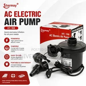Ac Electric Air Pump – High Power Inflator Deflator With 3 Nozzles