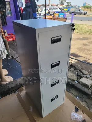 Silver Metallic File Cabinet 4 - Drawer