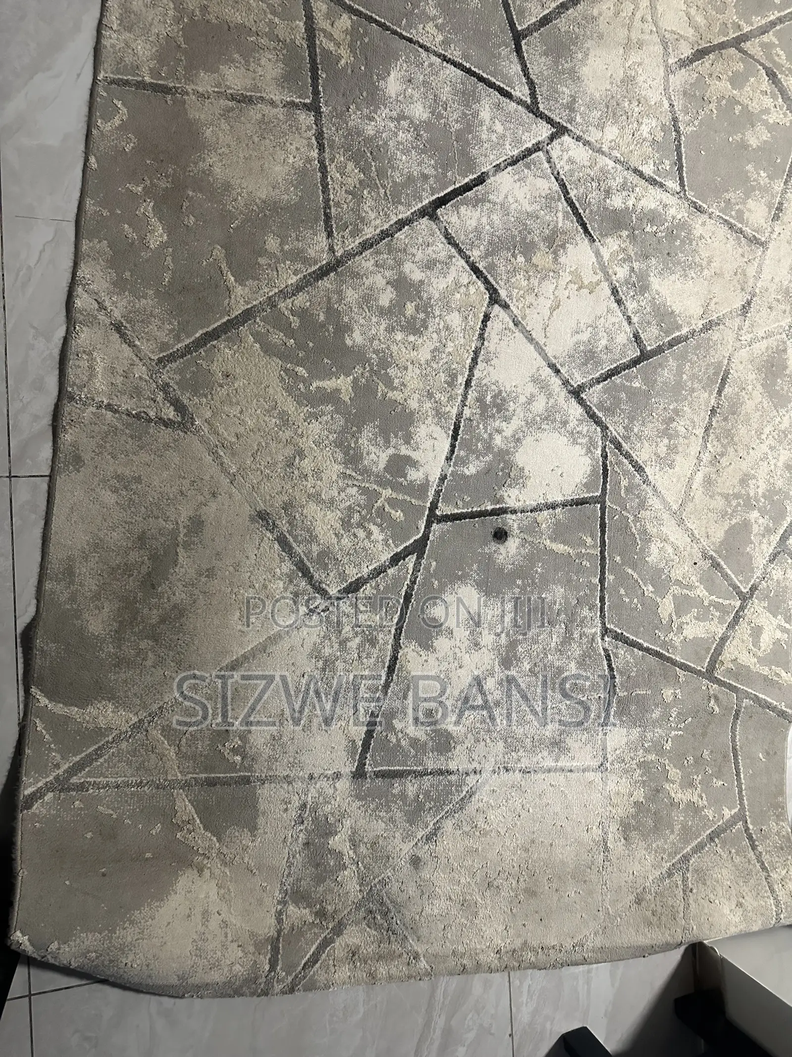 Modern Grey Patterned Carpet for Sale
